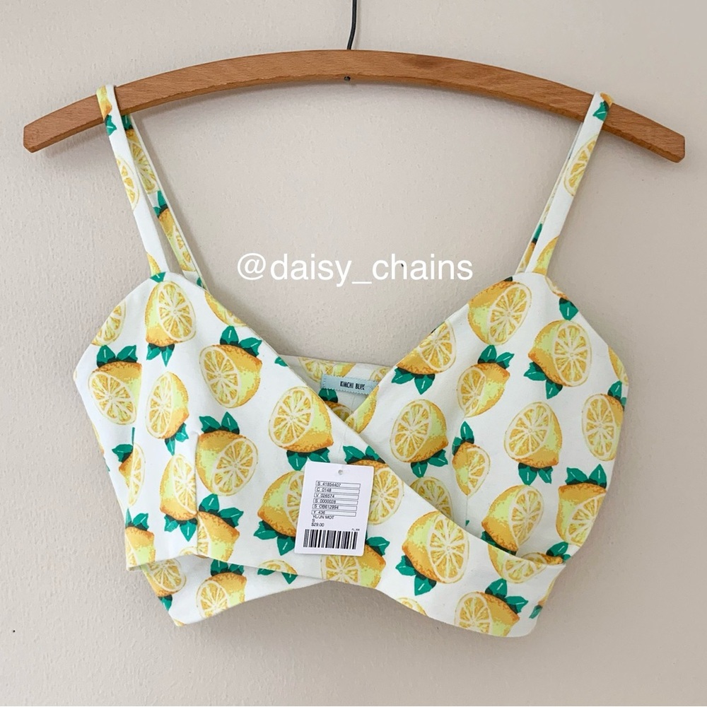 Kimchi Blue Lemon Print Crop Top